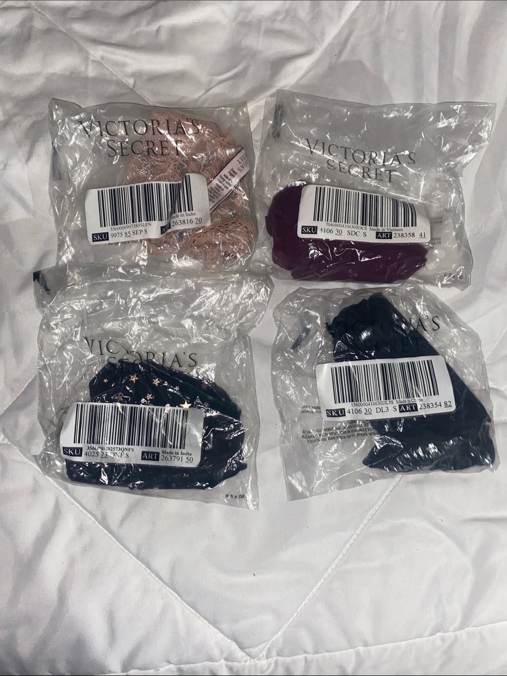 Victoria's Secret Lace Panty Set - Blush, Burgundy, Black